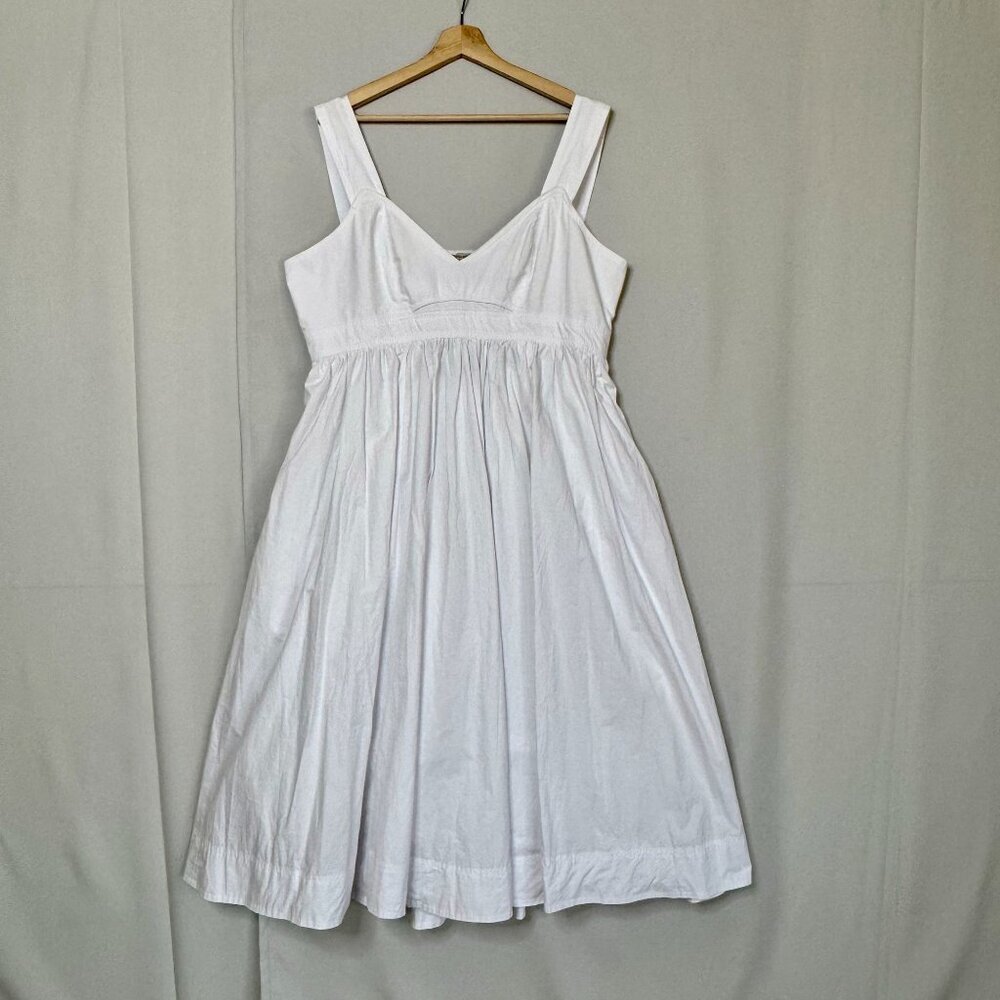 Banana Republic ISA White 100% Cotton Poplin Midi Dress Plus Size 16 Altered NWT